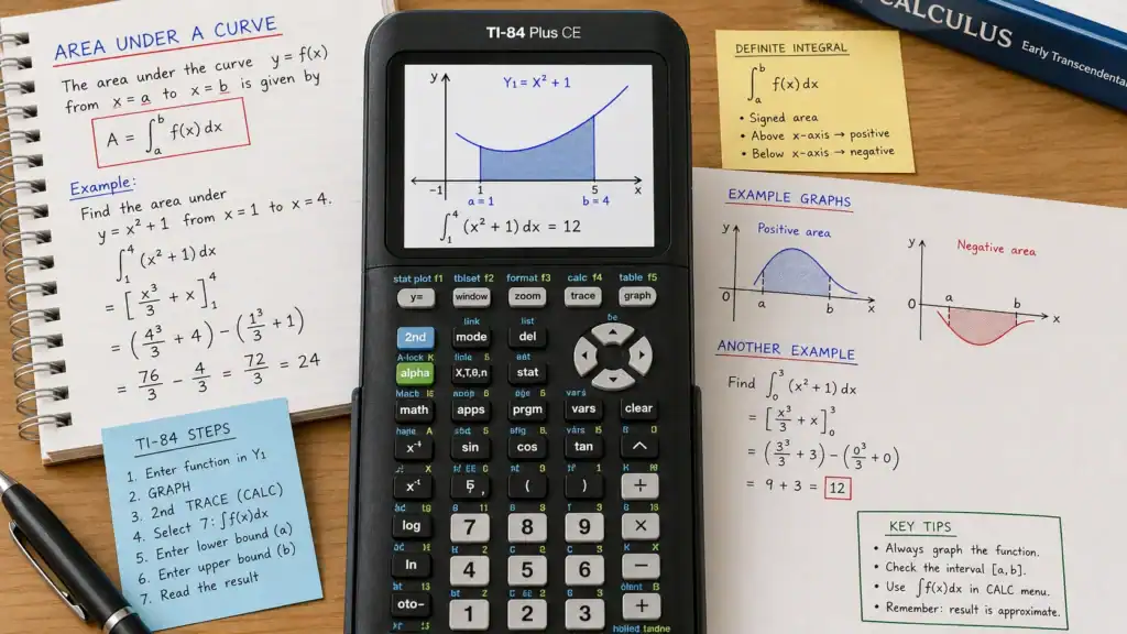 Finding Area Under a Curve on a TI-84 Calculator