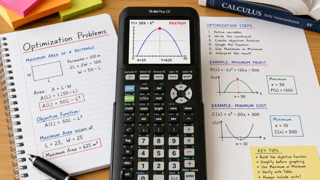 Solving Optimization Problems with TI-84 Calculator